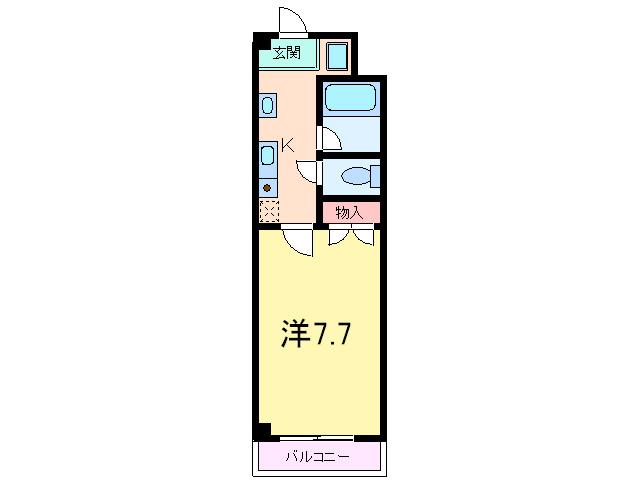 ルポエール岡本(1K/2階)の間取り写真