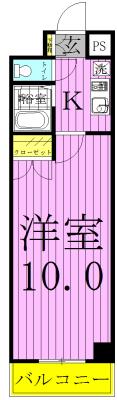 クレストガーデン野田(1K/1階)の間取り写真