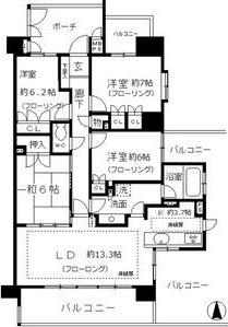 ALATO白壁東(4LDK/6階)の間取り写真