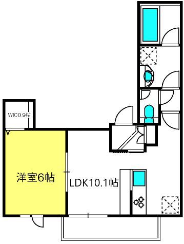 ハーノック大宮(1LDK/3階)の間取り写真