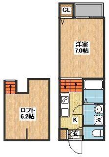 MODERN PALAZZO 諫早SUNNY HILL(1SK/2階)の間取り写真