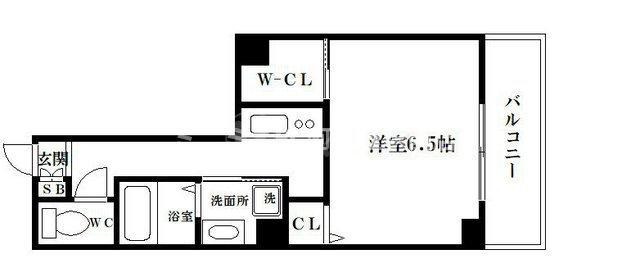 W.O.B.AWAZA(1K/3階)の間取り写真