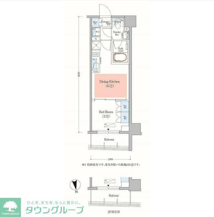 アーバネックス日本橋馬喰町(1DK/10階)の間取り写真