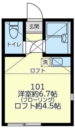 ユナイト妙蓮寺KS ノース(ワンルーム/1階)の間取り写真