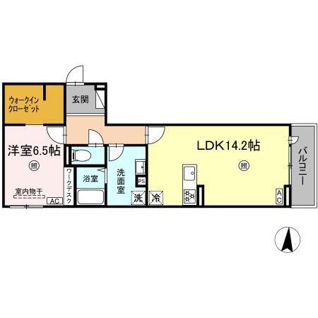 PREMILIFE石垣東(1LDK/2階)の間取り写真