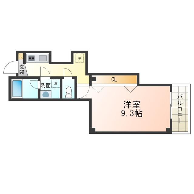 グラディオ大浜(1K/2階)の間取り写真