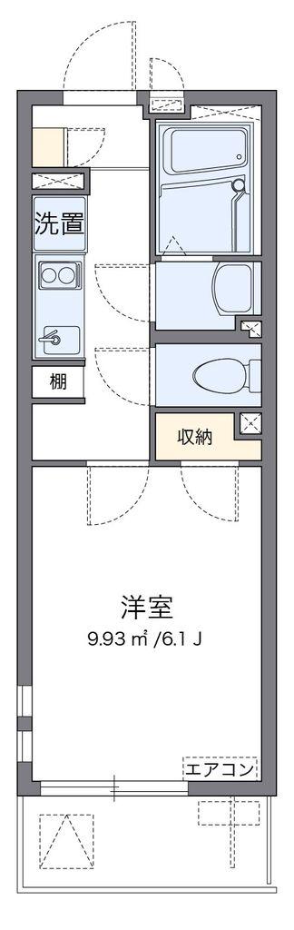 クレイノNISHIKI(1K/1階)の間取り写真