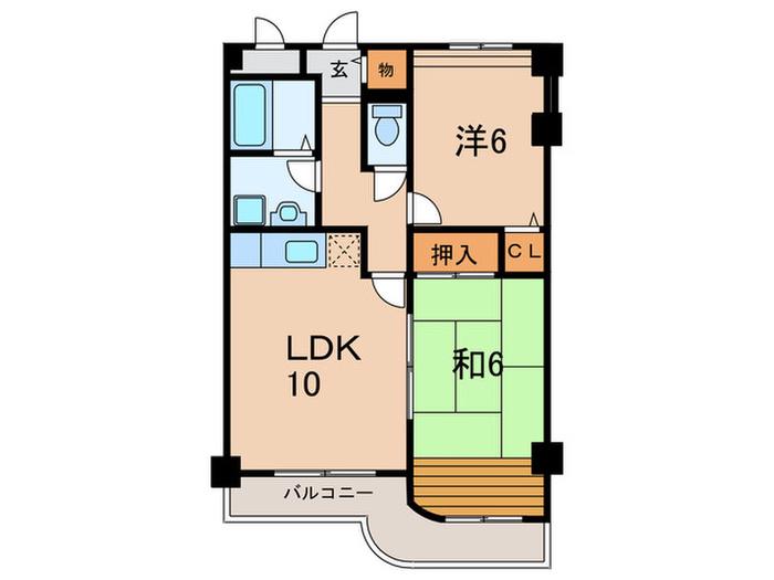 マーベラス(2LDK/4階)の間取り写真