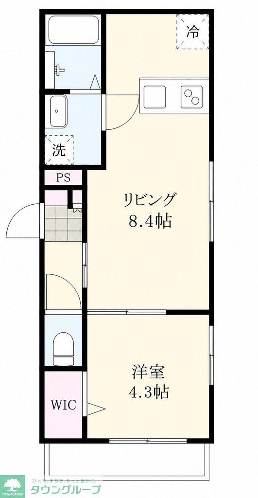 シュシュ越谷(1LDK/2階)の間取り写真