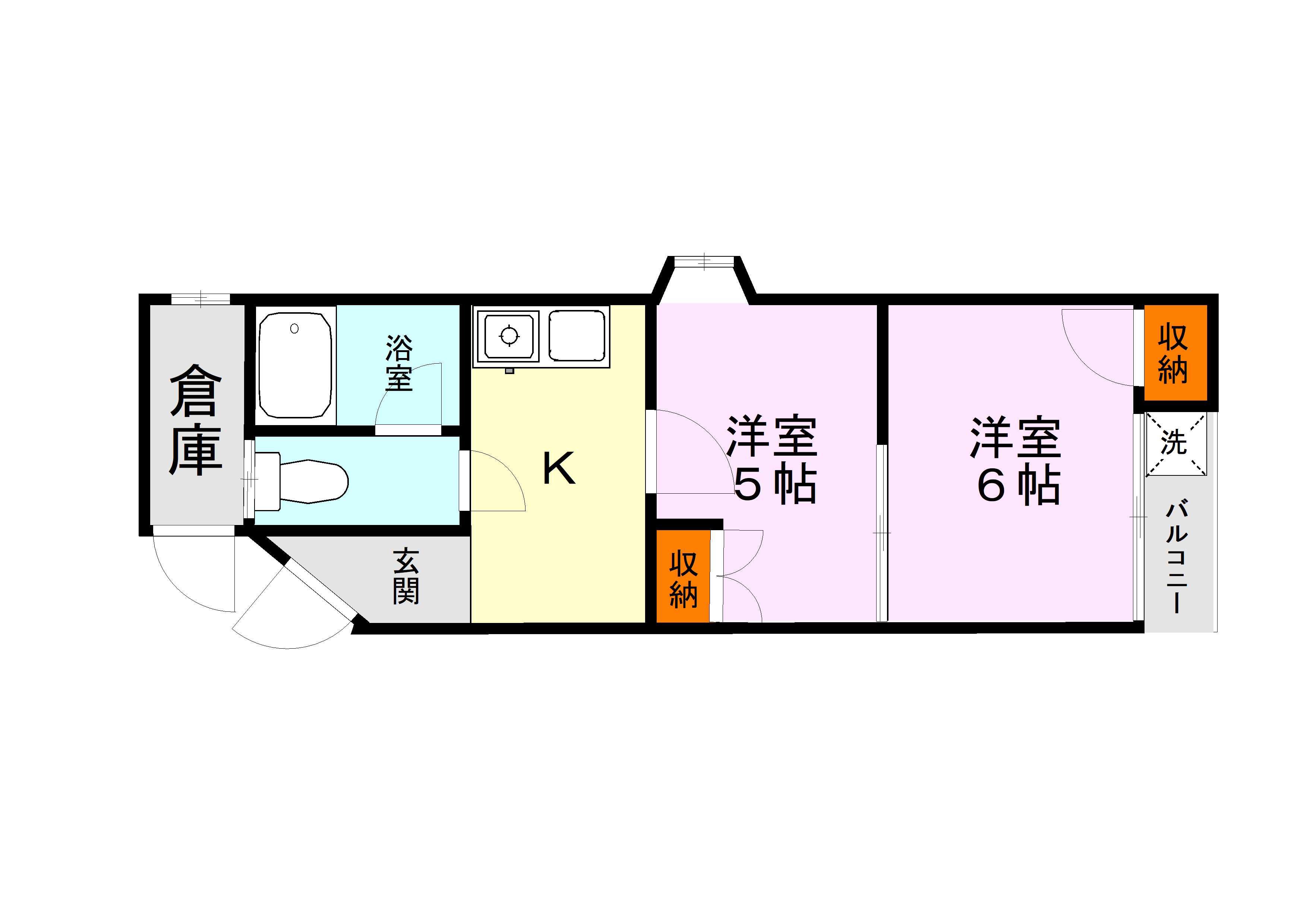 パピーズ下南部 B(2K/1階)の間取り写真