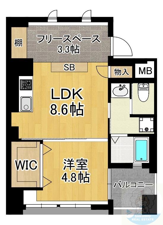 VARI HOUSE(1SLDK/6階)の間取り写真