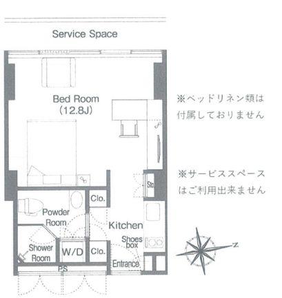 フロンティアレジデンスザタワー品川(ワンルーム/18階)の間取り写真
