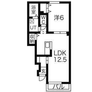 グレーシア(1LDK/1階)の間取り写真