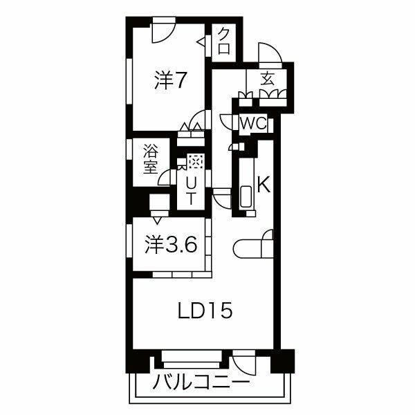 ラ・クラッセ札幌ステーションスクエア(2LDK/5階)の間取り写真