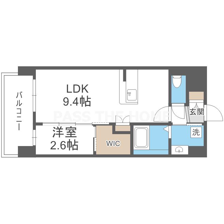 セレニテ東三国ミラク(1LDK/8階)の間取り写真