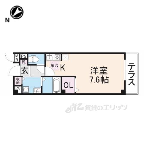 アルカイックリュエル(ワンルーム/1階)の間取り写真