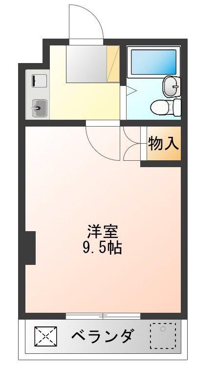 こんあもーれ(1K/4階)の間取り写真