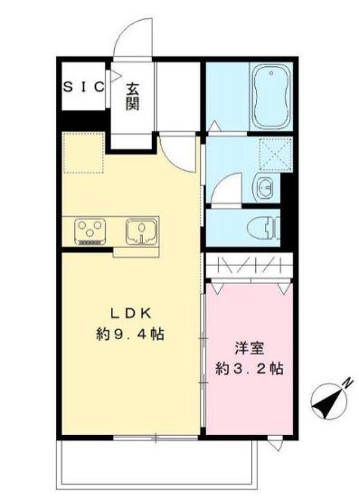 シンプラーナ(1LDK/2階)の間取り写真