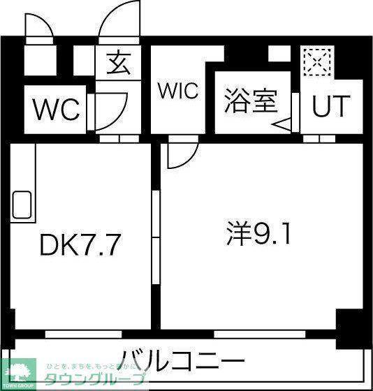 CASONE ASSO(1LDK/11階)の間取り写真