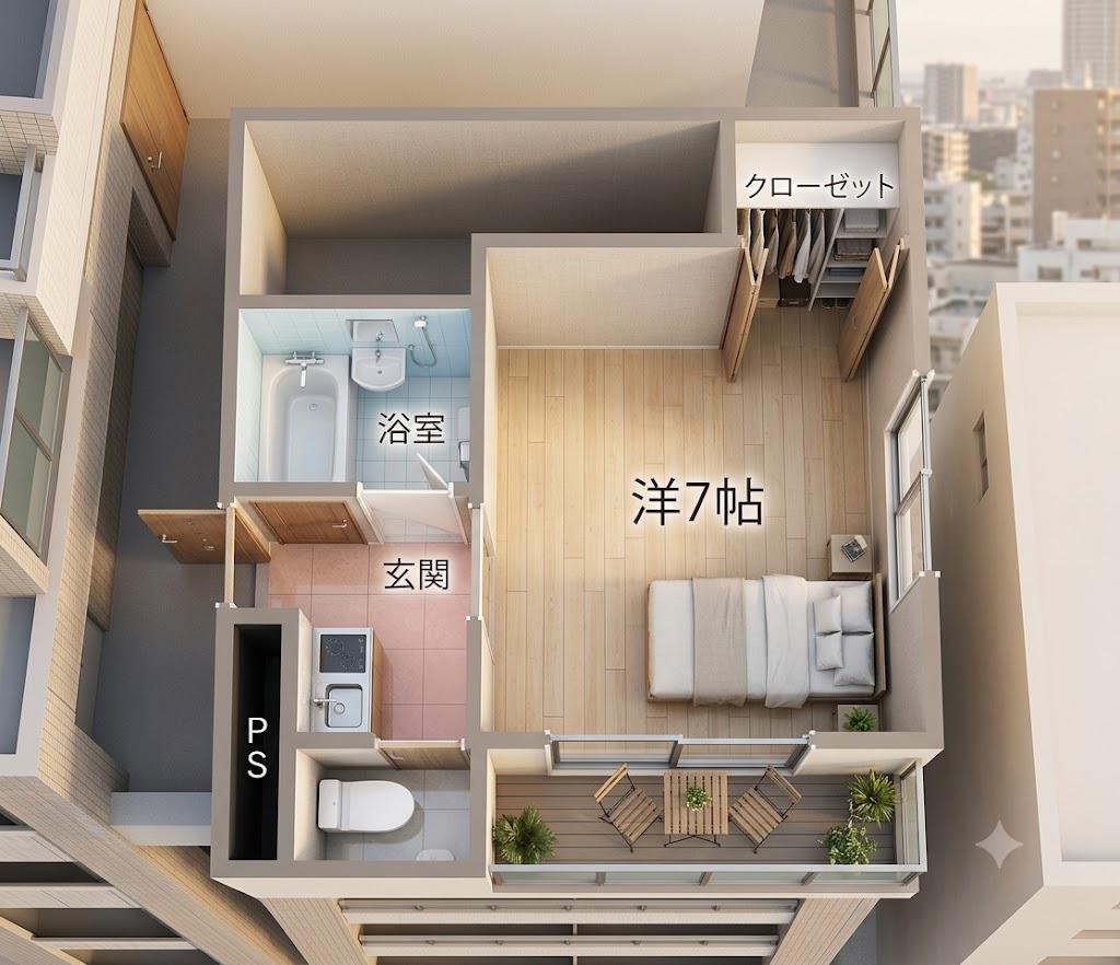 K&T六番町(1K/3階)の間取り写真