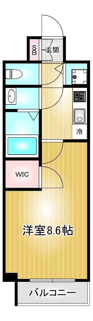 プレサンスジェネ丸の内(1K/4階)の間取り写真
