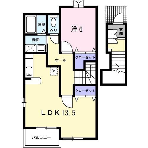 レスポワールA(1LDK/2階)の間取り写真