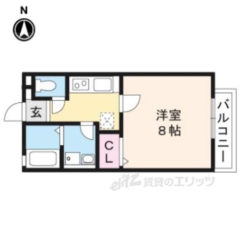 クレセールK(1K/2階)の間取り写真