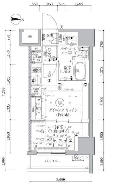 アルテシモ クレルトルテ(1DK/11階)の間取り写真