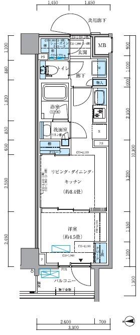 パークアクシス品川シーサイド(1LDK/3階)の間取り写真