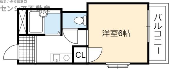 サンライフ(1K/4階)の間取り写真