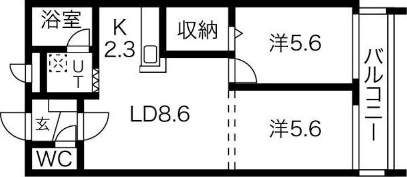 アーバンコート栄町(2LDK/2階)の間取り写真