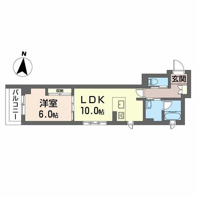 フェリシード(1LDK/3階)の間取り写真