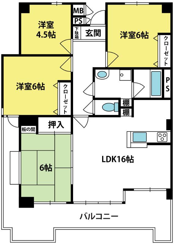 キャピタルヒルズ(4LDK/2階)の間取り写真