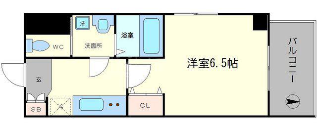ドルチェヴィータ難波南(1K/5階)の間取り写真