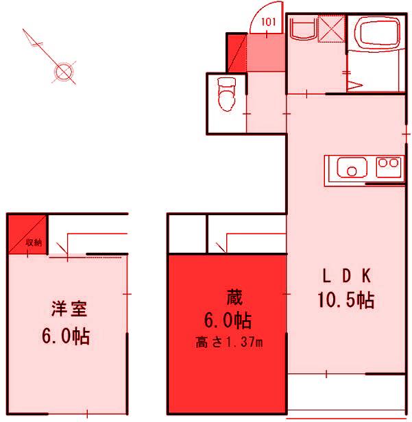 MAISON DE CHARMANT -メゾンドシャルマン-(1LDK/1階)の間取り写真