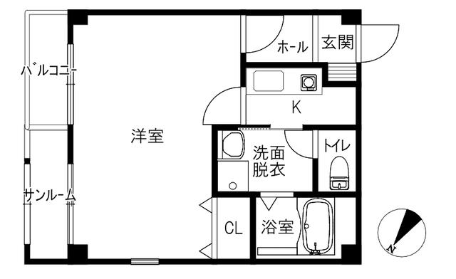 メゾンドTESTONI III(1K/2階)の間取り写真