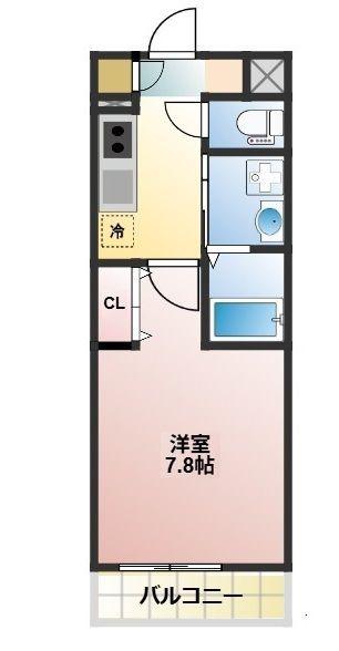 グランヴェール(1K/2階)の間取り写真