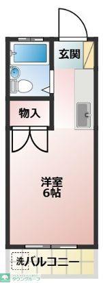 草加ミッドガル(ワンルーム/3階)の間取り写真