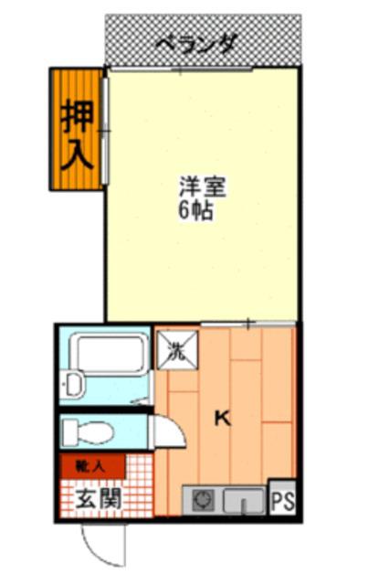 ハイグレース(1K/4階)の間取り写真