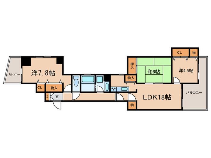 サンタ・ヴィラージュ(3LDK/3階)の間取り写真
