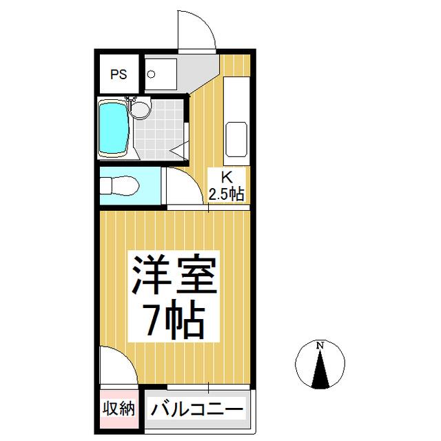 コーポT&T吉田(1K/1階)の間取り写真
