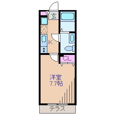 フラワーメゾンIK(1K/1階)の間取り写真