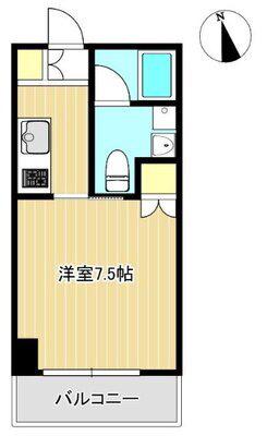 鶴見リバーサイドマンション(1K/4階)の間取り写真