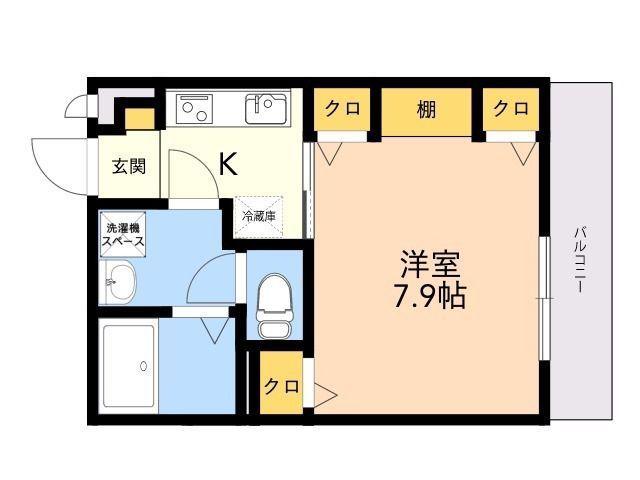 リブリ・岡本Ⅱ(1K/1階)の間取り写真
