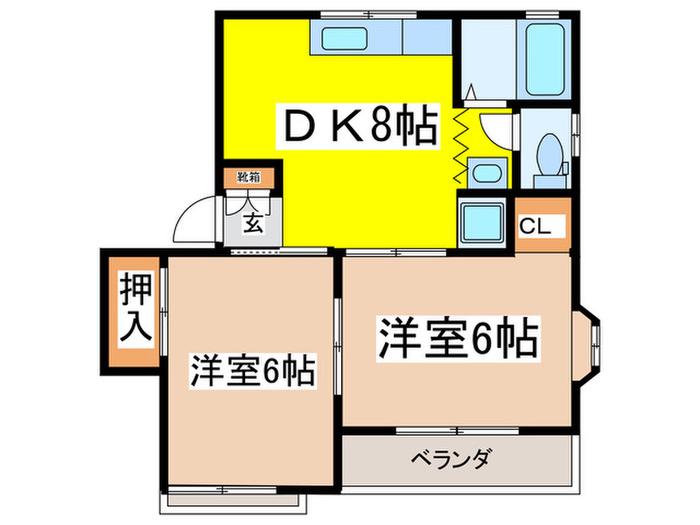 ロベェスト(2DK/2階)の間取り写真