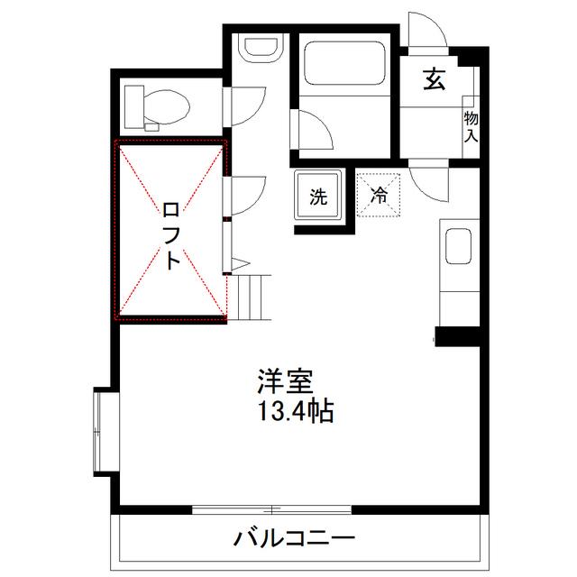 ロフティー(ワンルーム/5階)の間取り写真
