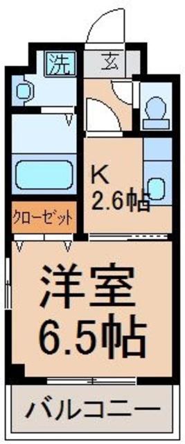 プラネット中神(1K/2階)の間取り写真