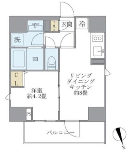 LA PERLA YOTSUYA ラペルラ四谷(1LDK/6階)の間取り写真