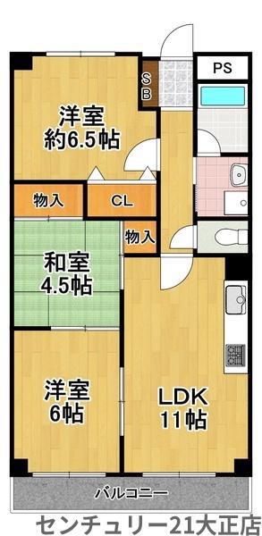 コージーコート(3LDK/7階)の間取り写真