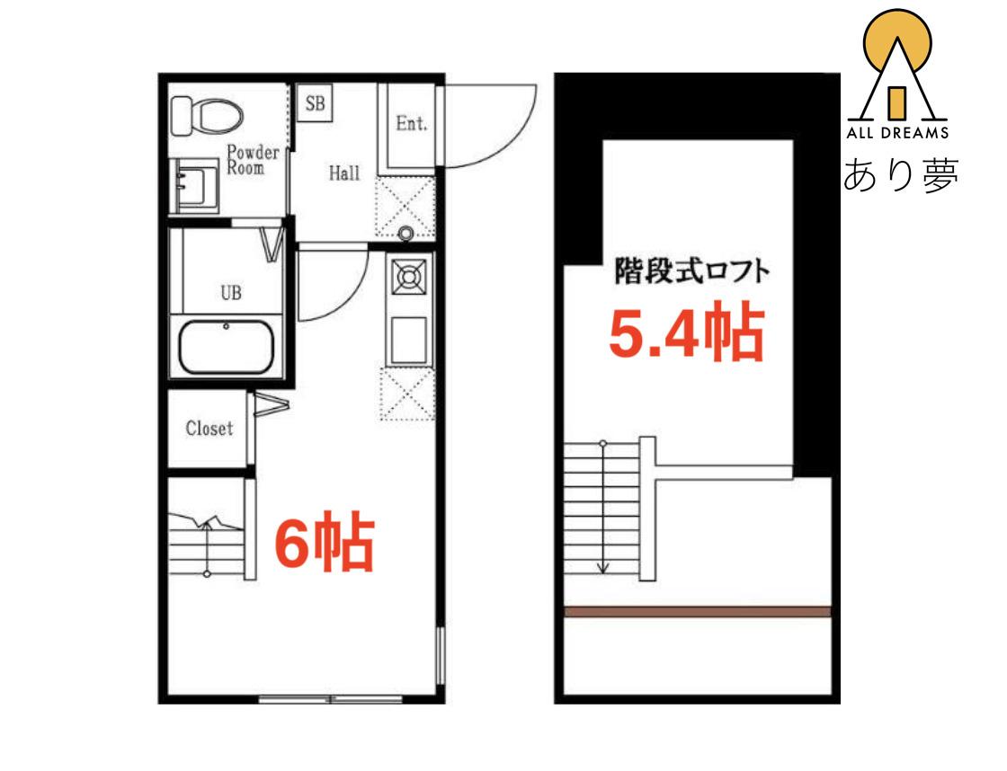 ハーミットクラブハウス石川町IV(ワンルーム/1階)の間取り写真